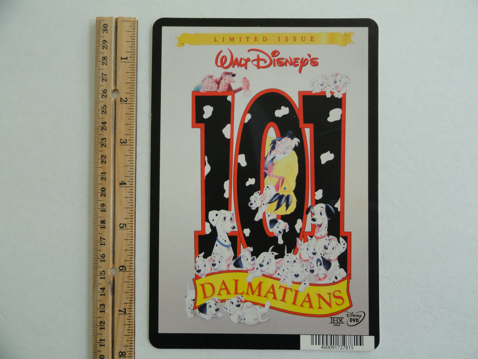 DISNEY’S 101 DALMATIONS – BLOCKBUSTER VIDEO BACKER CARD 5.5″X8″ -NO MOVIE