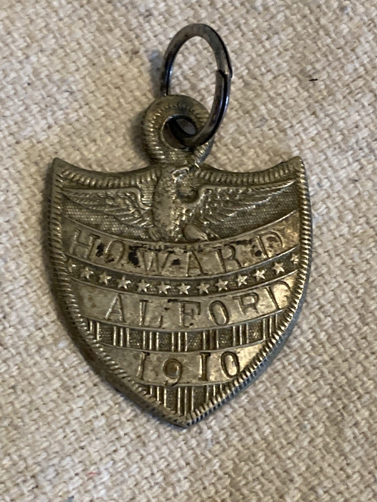 Vintage Antique ID TAG Identification 1910 Patriotic Eagle American