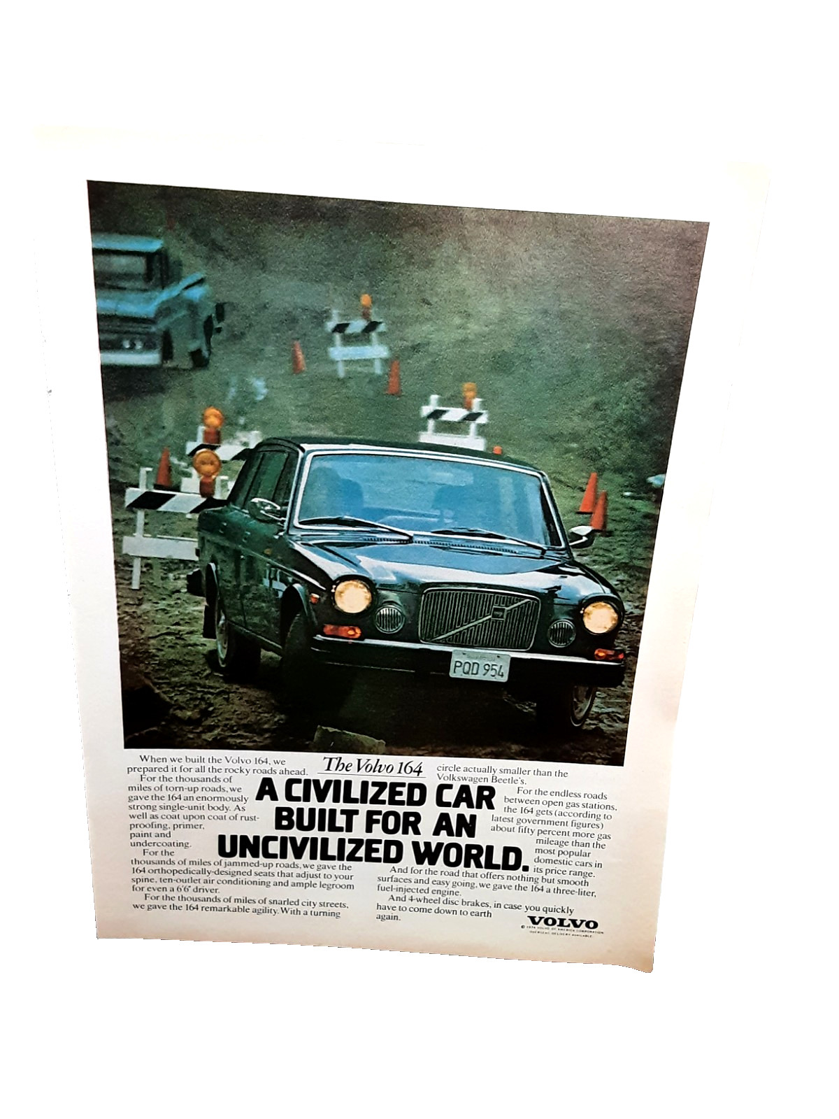 1974 Volvo 164 Car Ad Civilized Car Built for an Uncivilized World