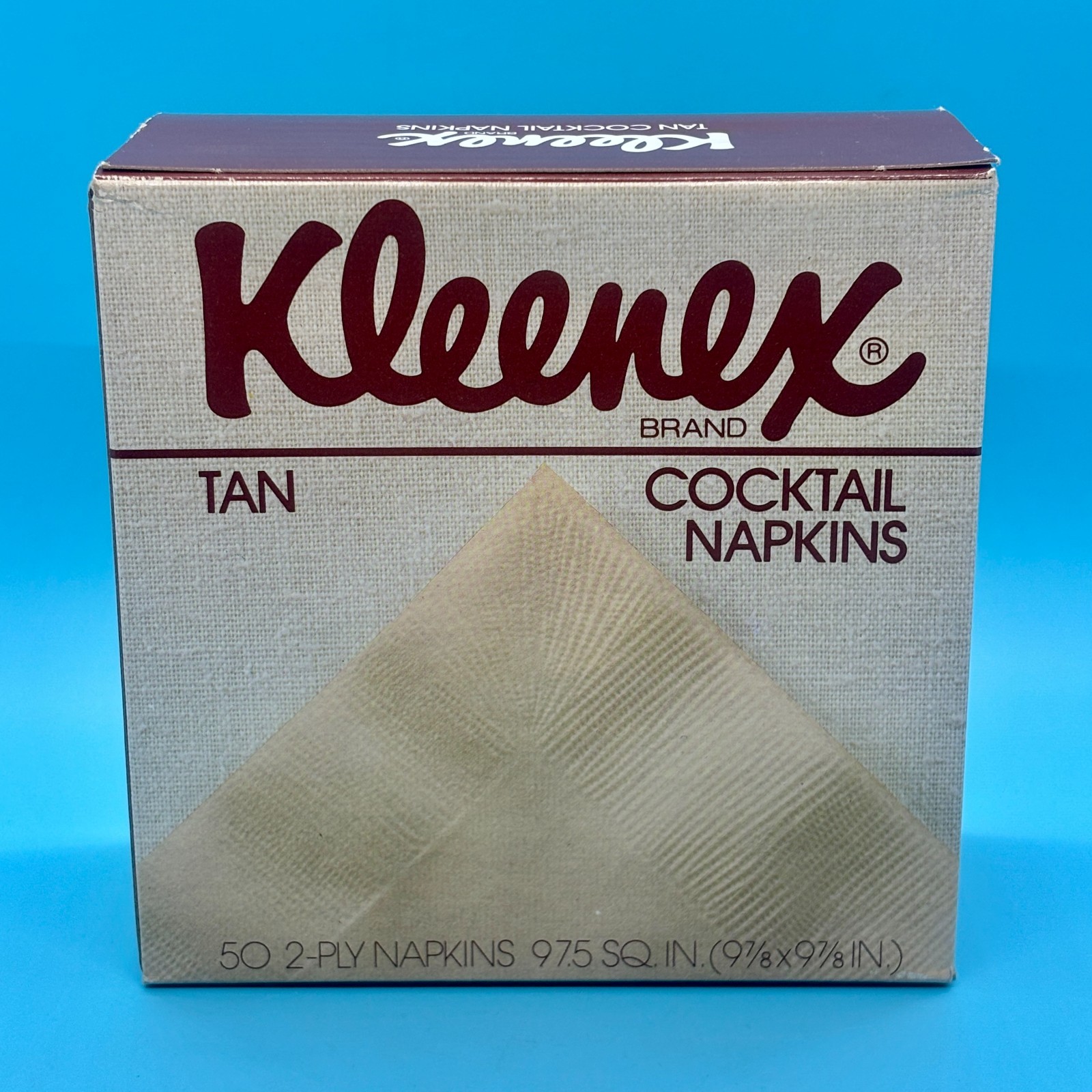 1981 Kleenex Tan Cocktail Napkins – 50 Count – Brand New Unopened