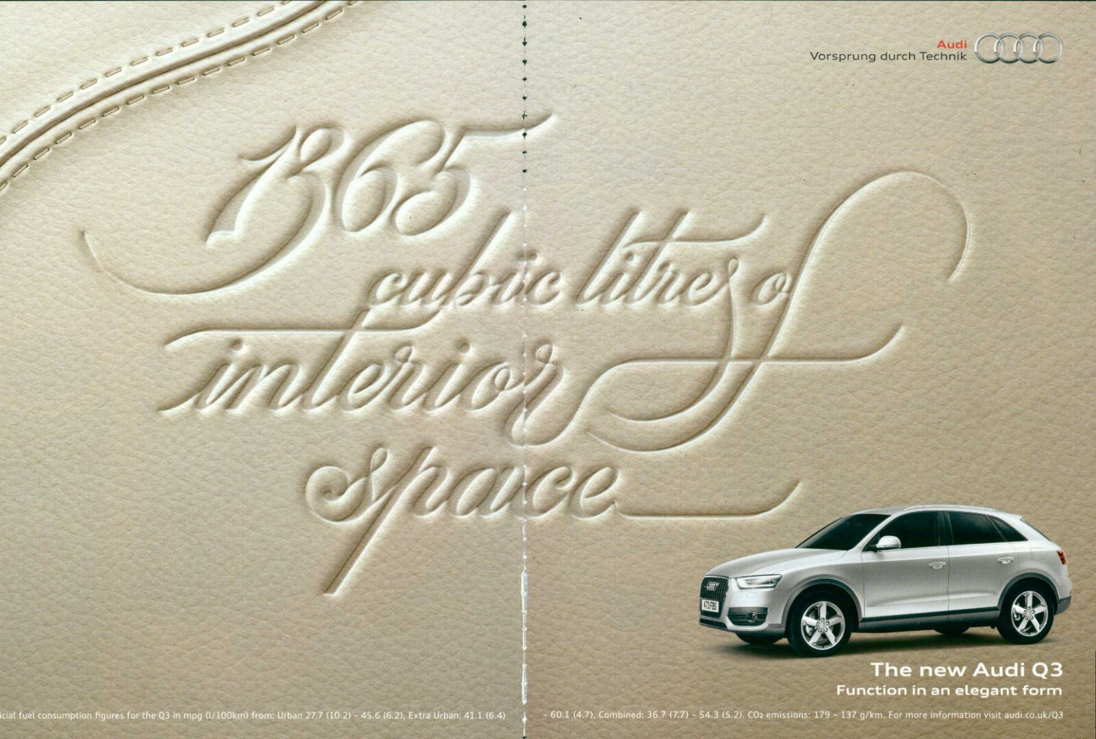 Audi Car Magazine Print Ad Q3 2 Pg VTG 2012