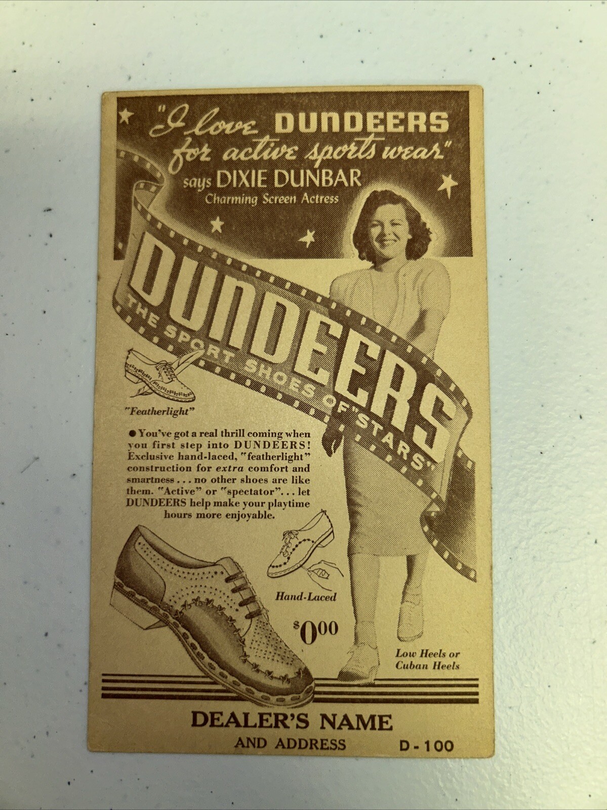 Vintage Antique 1930’s Shoe Advertising Handout Dealers Cards Lot Jean Parker
