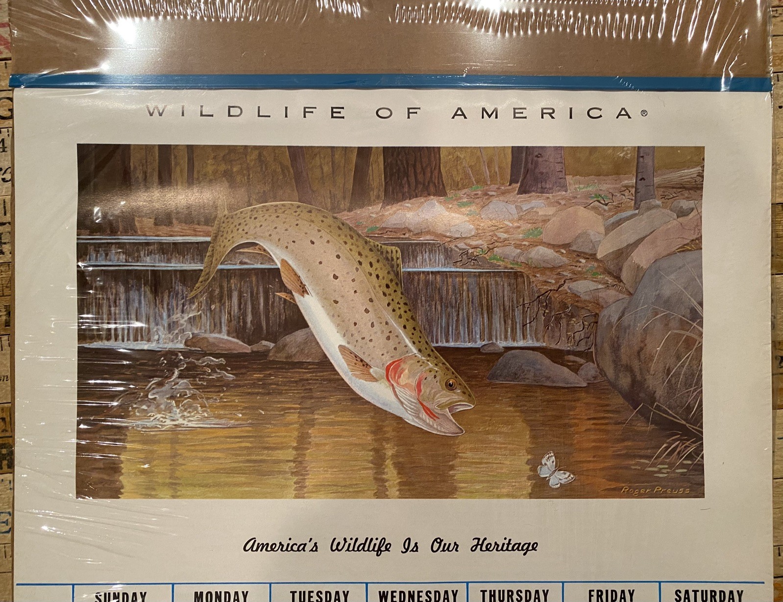 Complete 1971 Wildlife of American Calendar featuring Roger Preuss Prints