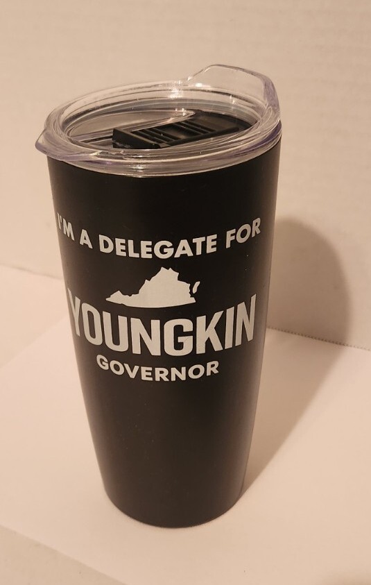 Youngkin Governor 22 oz coffee tumbler travel cup mug The Denali Drink Logic