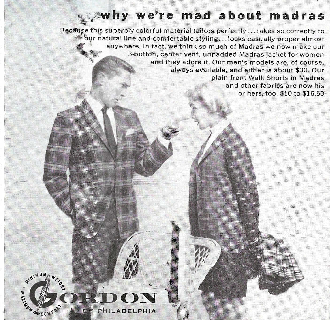 1955 Gordon Philadelphia Casualwear Scolding Schoolgirl Original Print Ad