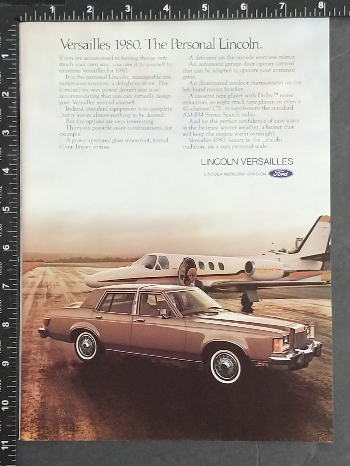 1980 Lincoln Versailles Personal Luxury Sedan 1979 Print Ad Jet Citation Ford