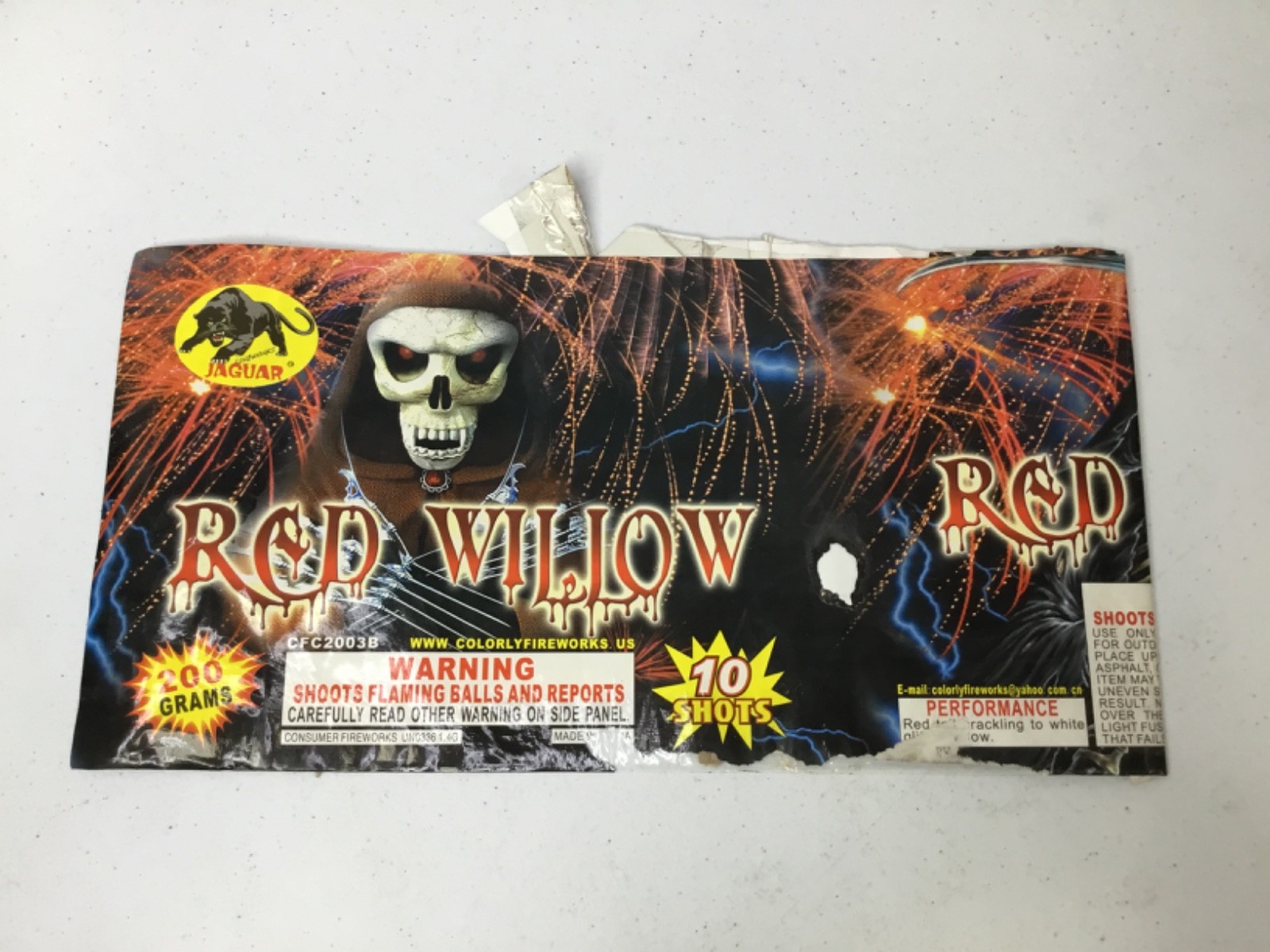 Red Willow Firework Label