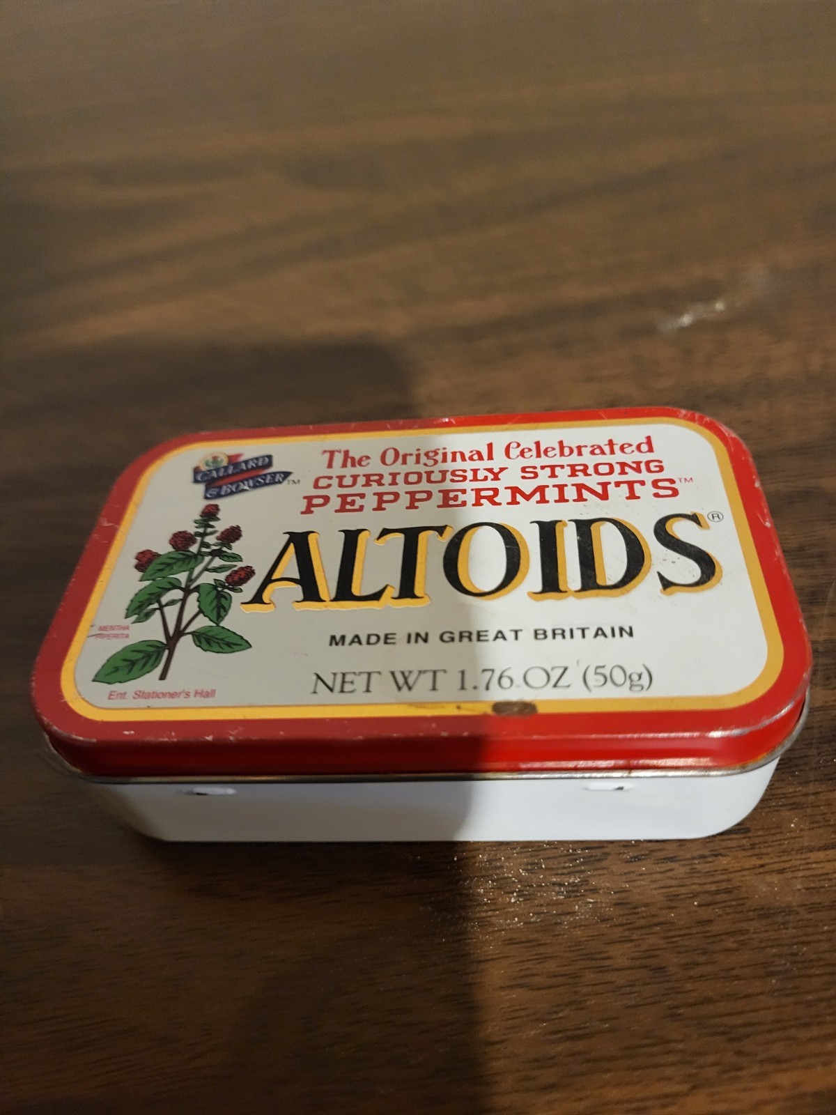 Altoids Tin Empty Smooth Vintage Red Hinged Callard and Bowser 50g Great Britain