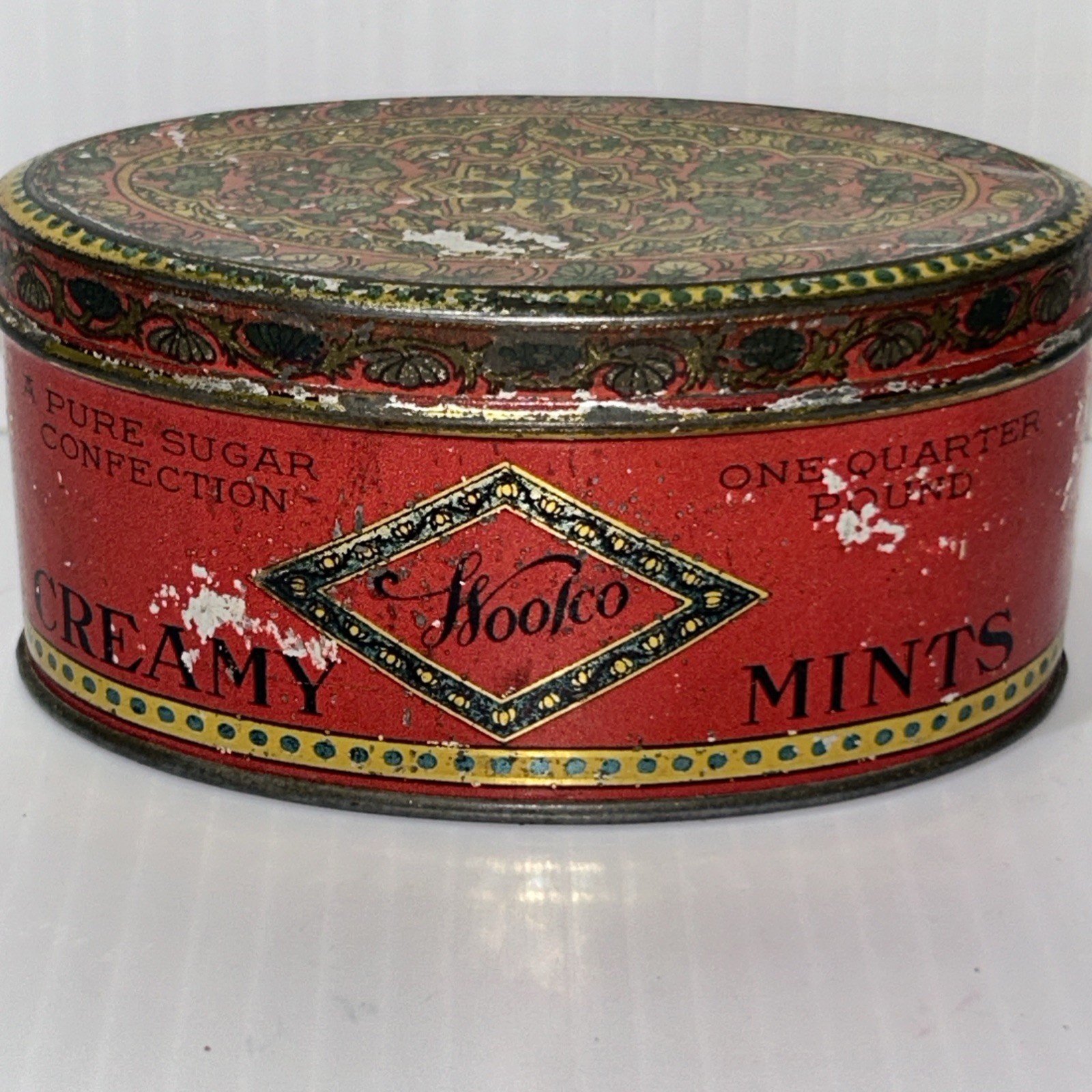Vtg 1930’S Tin Woolco Creamy Mints Tin F.W. Woolworth CO New York See Pics