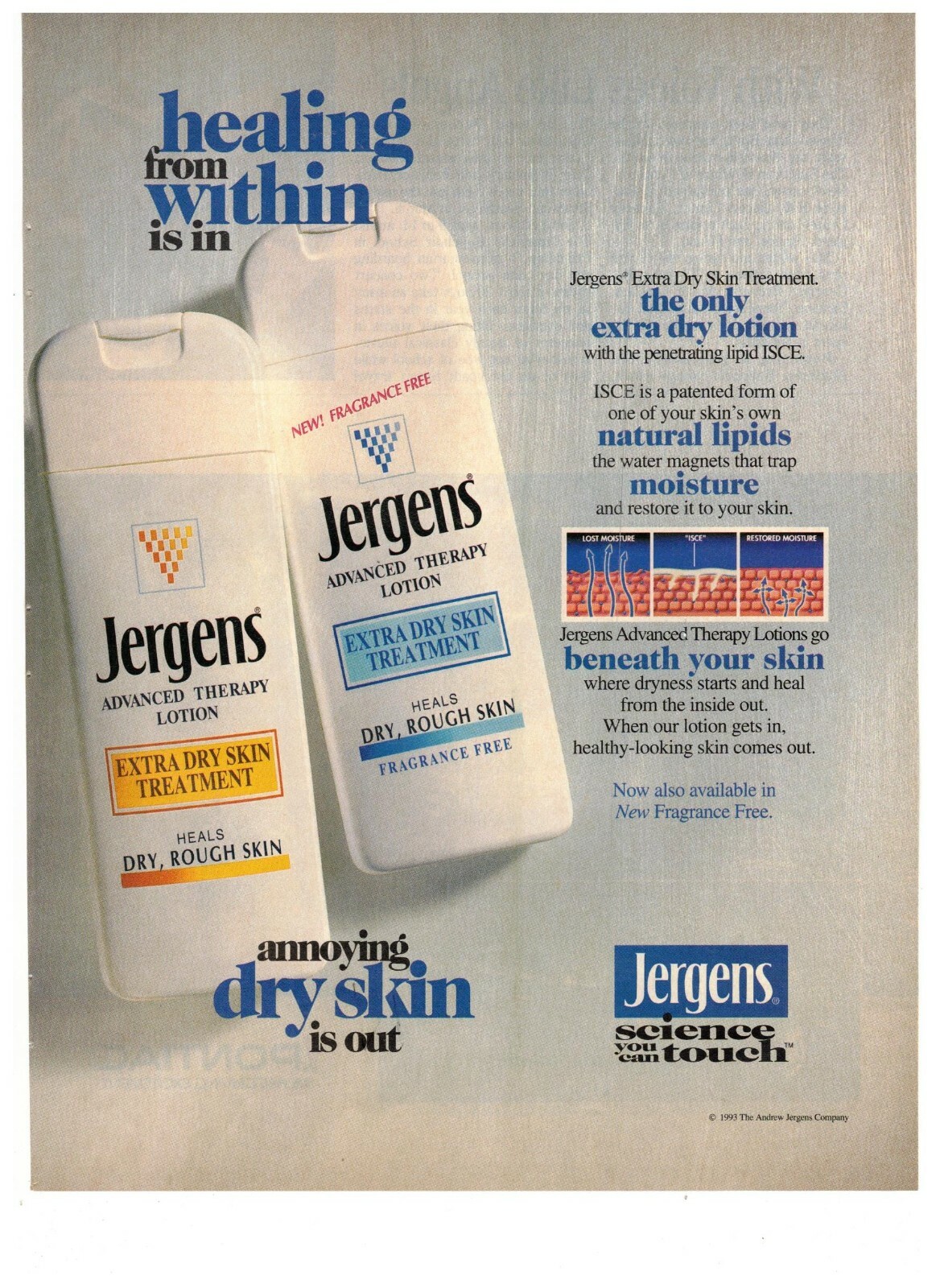 Jergens Healing From Within Lotion Science You Can Touch 2006 Print Ad