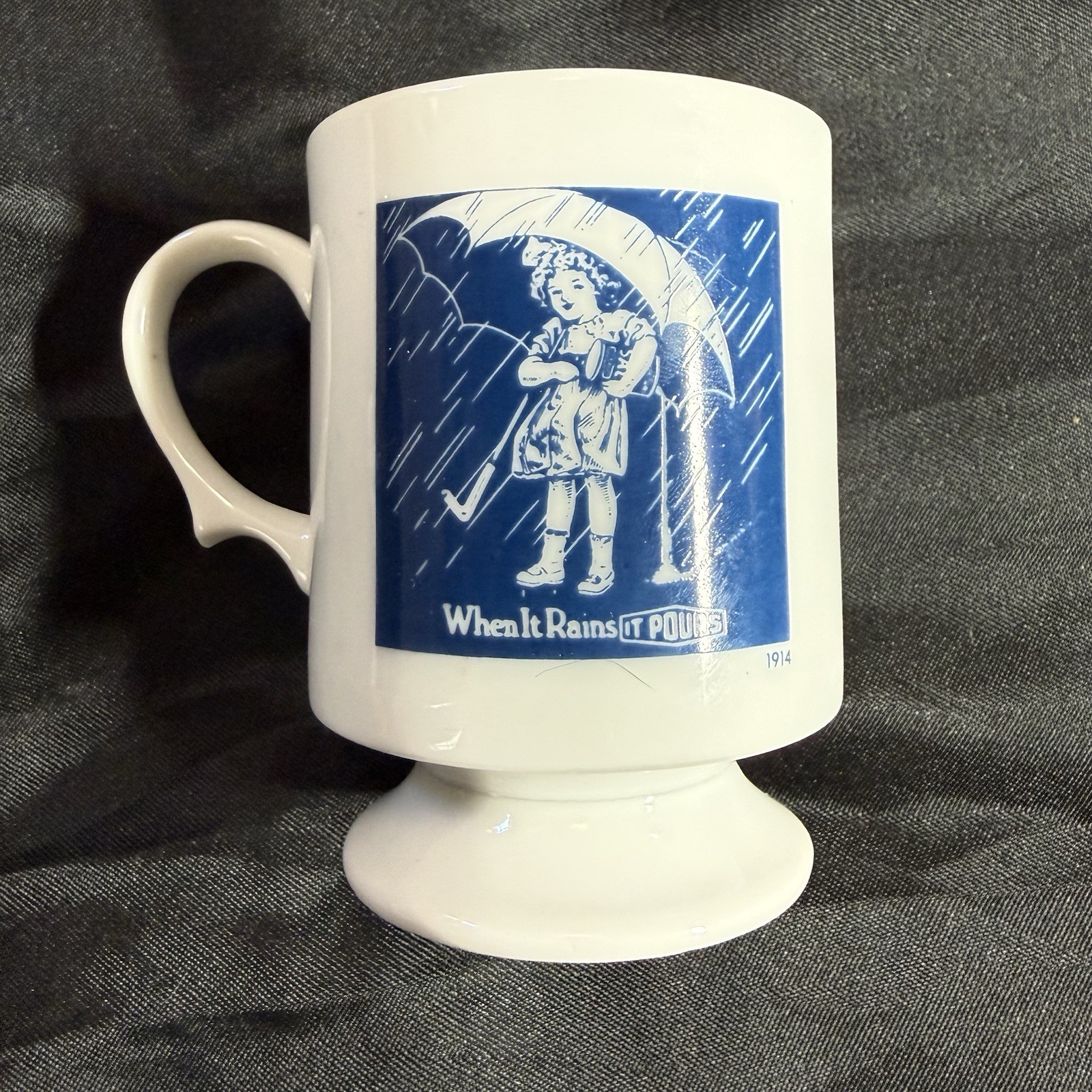 Morton Salt Girl 1914 Coffee Mug When It Rains It Pours Cup Vintage