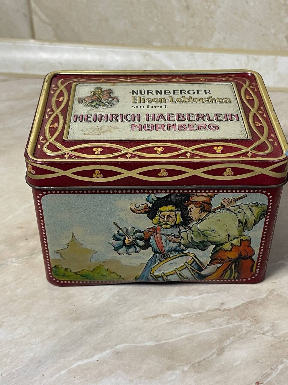 Candy Cookie Tin German Nurnberger Elisen Lebkuchen Sortiert Heinrich Haeberlein
