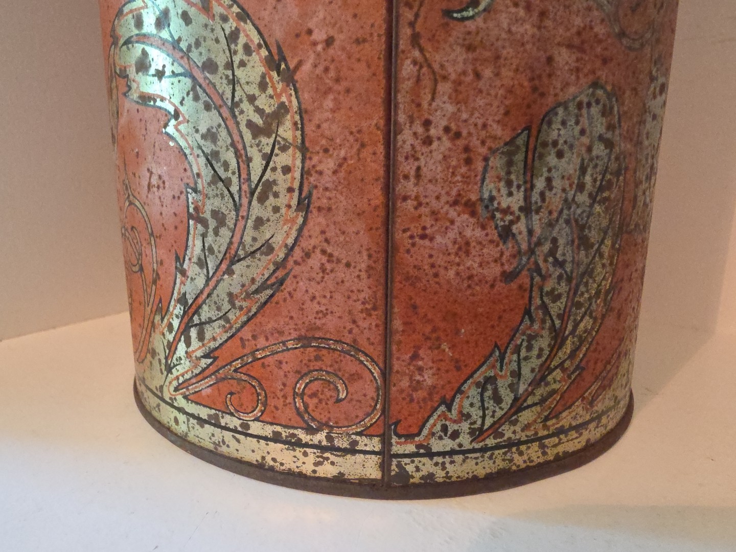 Antique Art Nouveau Cook Coffee Tin Distressed Sunlite Tindeco Rustic READ
