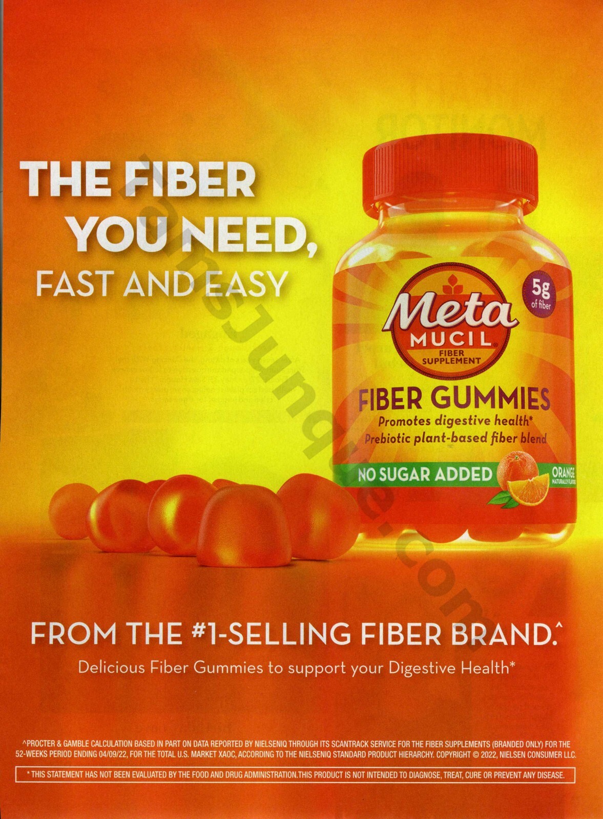 2022 Metamucil Fiber Fibre Gummies No Sugar PRINT AD Unique Gift Idea? (2034)