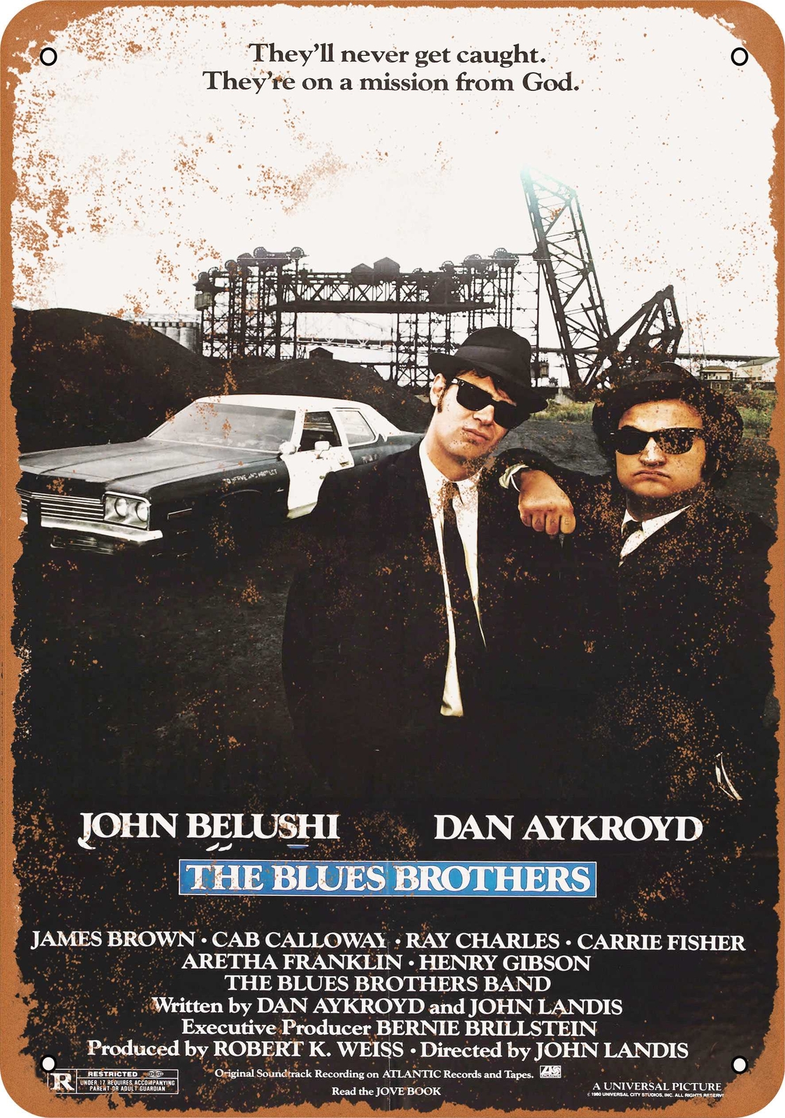 Metal Sign – 1980 The Blues Brothers – Vintage Look Reproduction