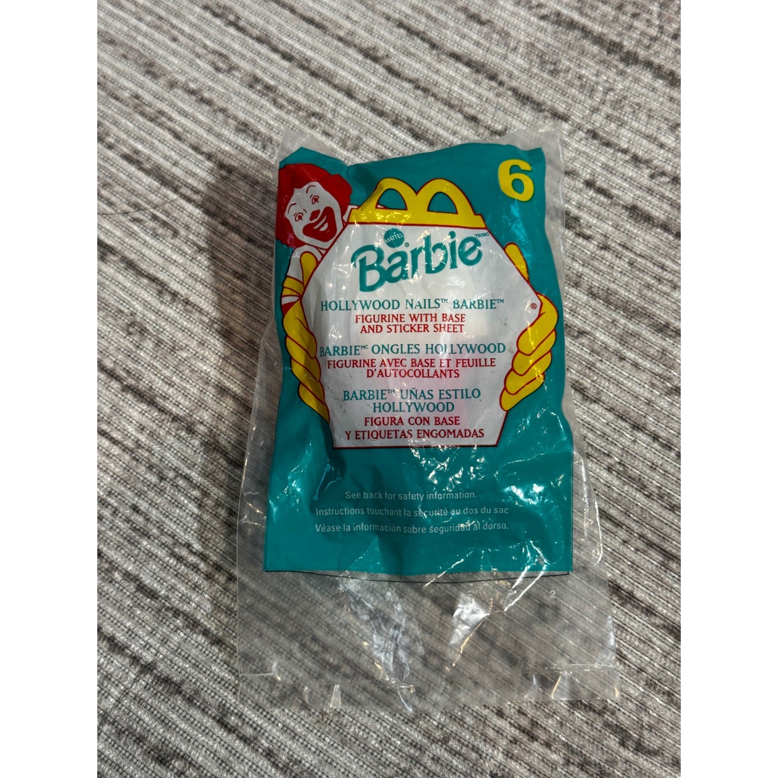 Vintage 1999 McDonalds Happy Meal Toy Hollywood Nails Barbie Figurine Sealed #6