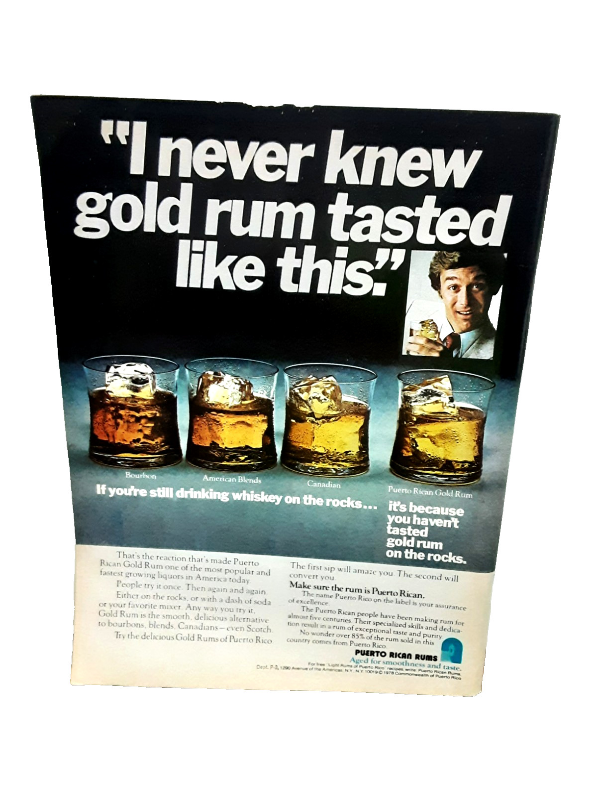 1980 Puerto Rican Gold Rum Ad Vintage Liquor Print I Never Knew Whiskey Alt