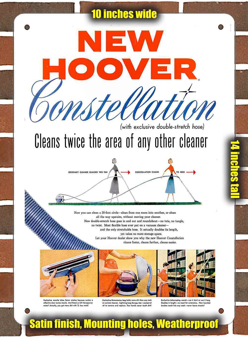Metal Sign – 1955 Hoover Constellation Vacuum Cleaners- 10×14 inches