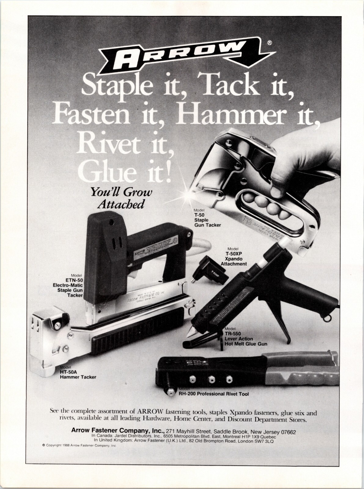 ARROW Fastener Tools ~ 1988 Magazine Advertising Print
