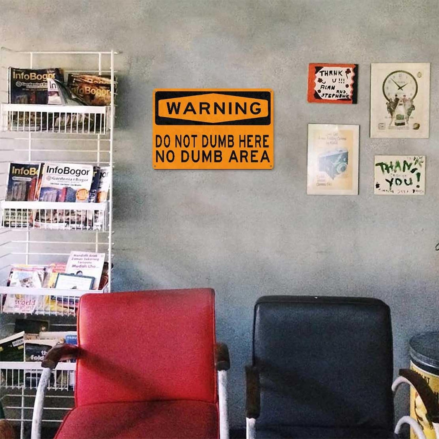 WARNING ‘Do Not Dumb Here No Dumb Area’ Aluminum Metal Sign 8×12 Inch – Offic…