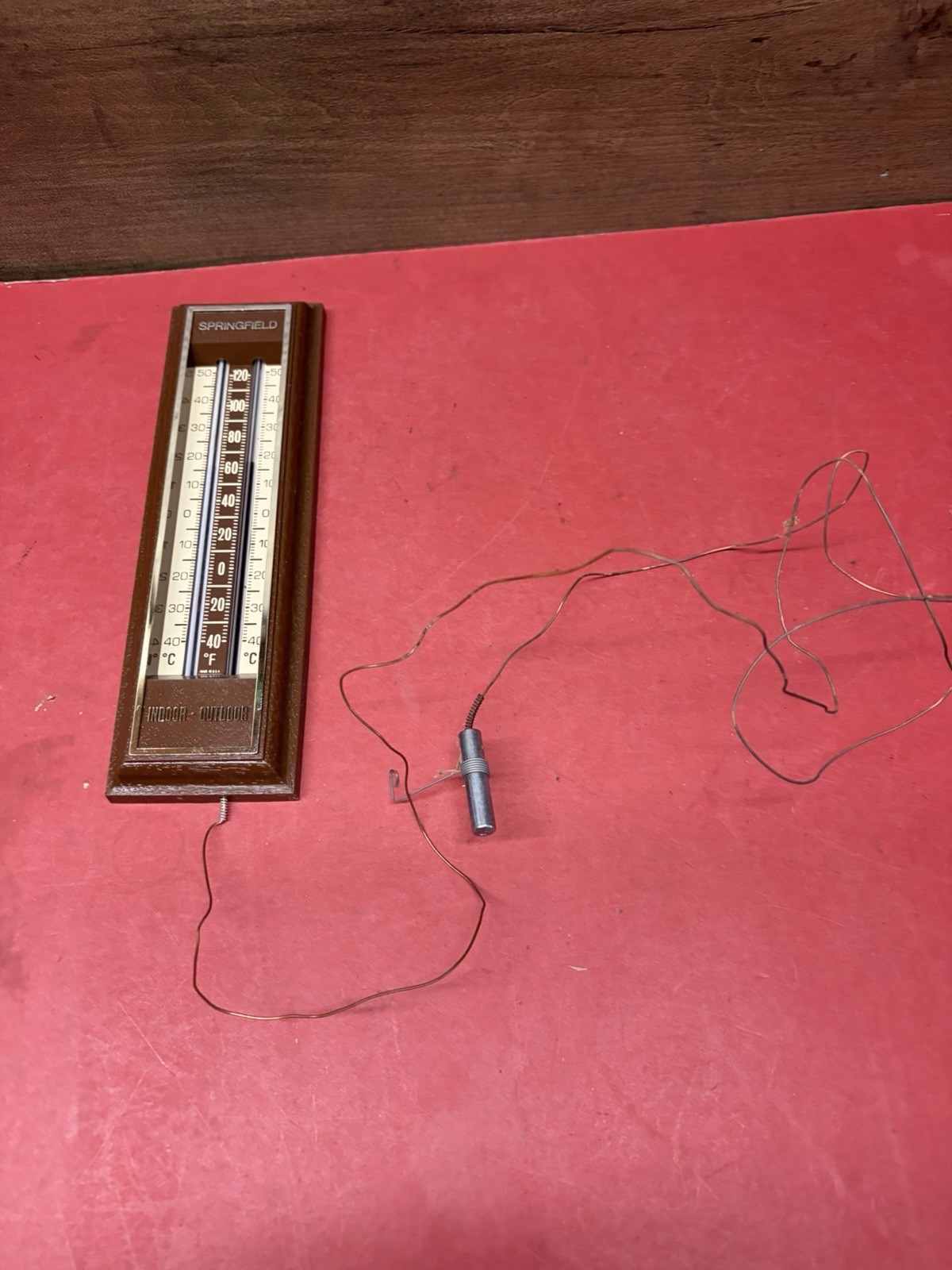 Vintage Springfield Indoor Outdoor Thermometer MCM
