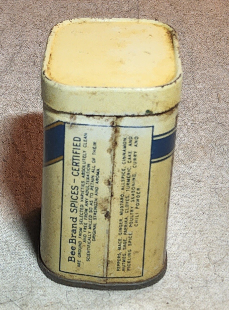 2 VINTAGE McCORMICK’S BEE BRAND CREAM TARTAR TINS BALTIMORE, MD 1.5 & 2 oz. SIZE