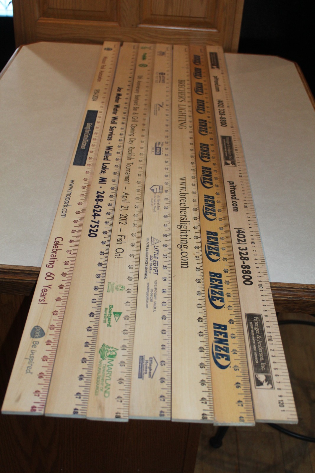 7 Wide Thick Yardstick Wood Wooden Ruler Lot Advertising Sign Color Craft Hobby