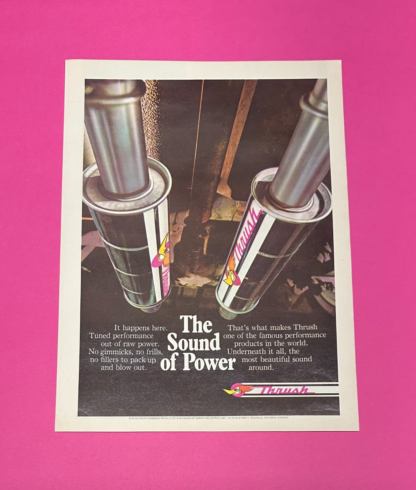 1972 Thrush Ad Performance Muffler Vintage Magazine Advertisement Dual Exhaust