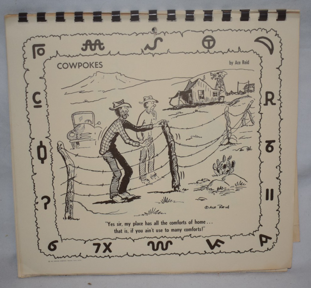 COWPOKES CALENDAR TOPPER CARTOON ART by ACE REID Vernon Co.