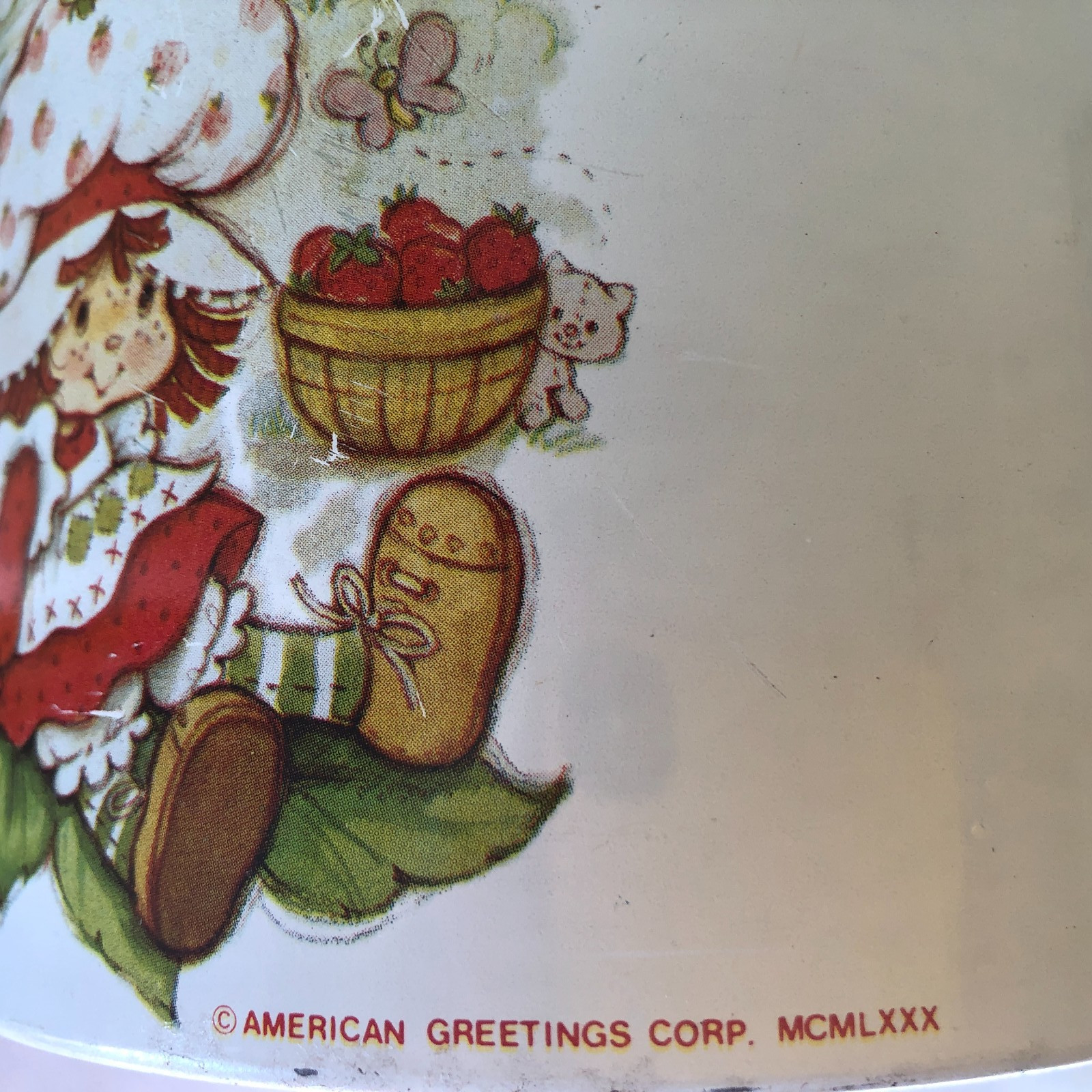 Vintage 1980’s Strawberry Shortcake Cheinco Metal Litho Cookie Tin
