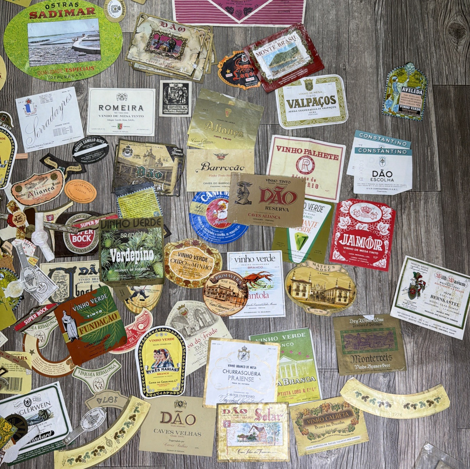 Large Lot Wine Beer Spirits Labels Vintage 100+ European 70’s