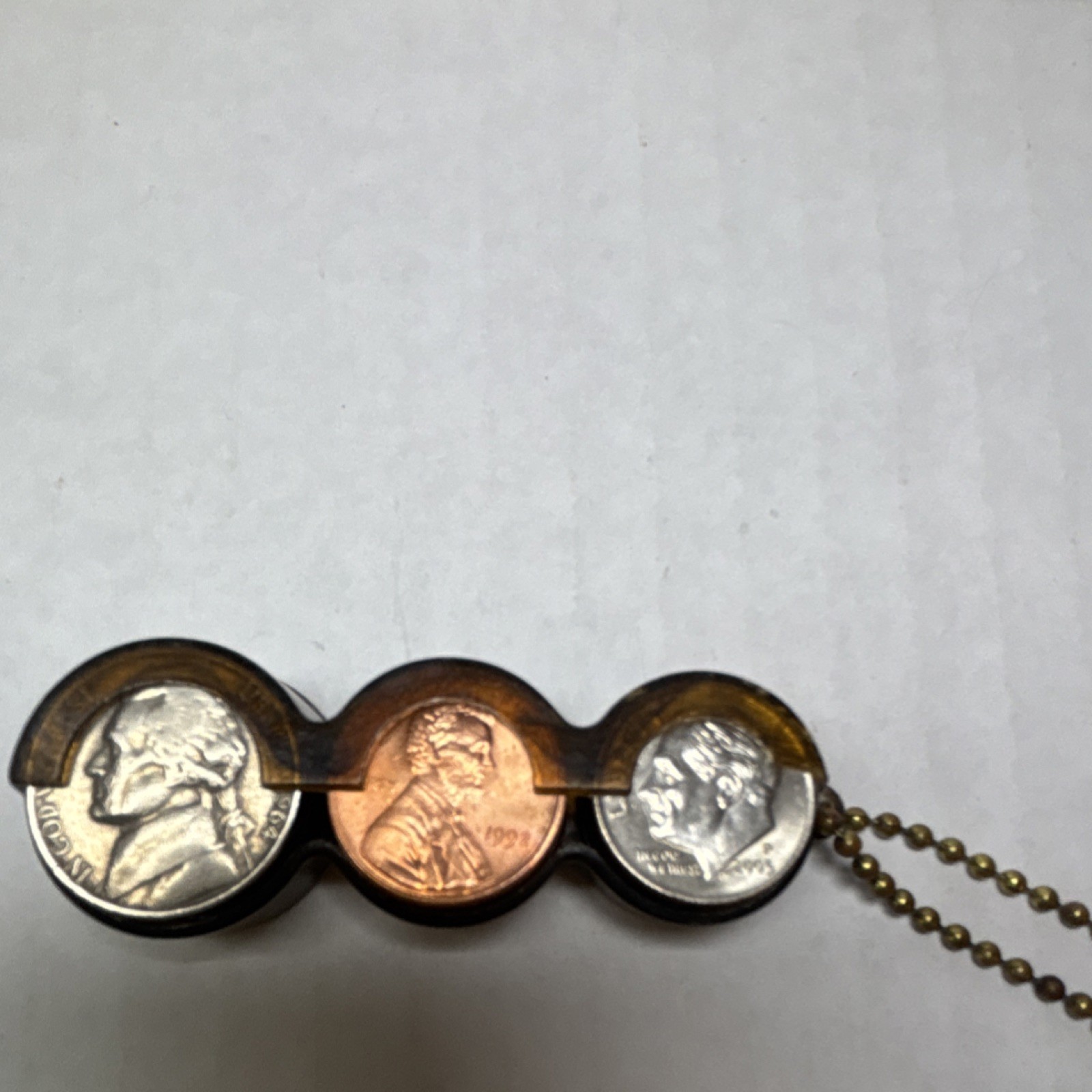 VTG Coin Holder Keychain Promotional tortoise shell plastic Kings Leather Shop