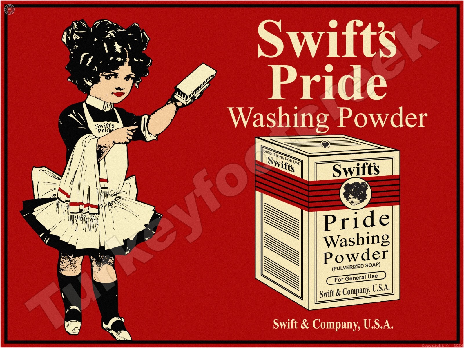 Swift’s Pride Washing Powder Advertising Metal Sign 3 Sizes to Choose From