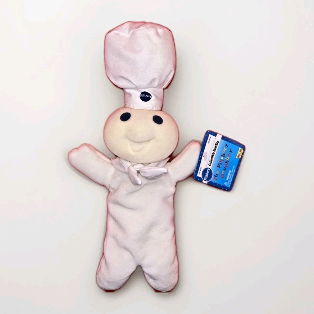 Vintage 1996 Pillsbury Doughboy 11″ Hard Head Beanbag Plush Doll Toy With Tags