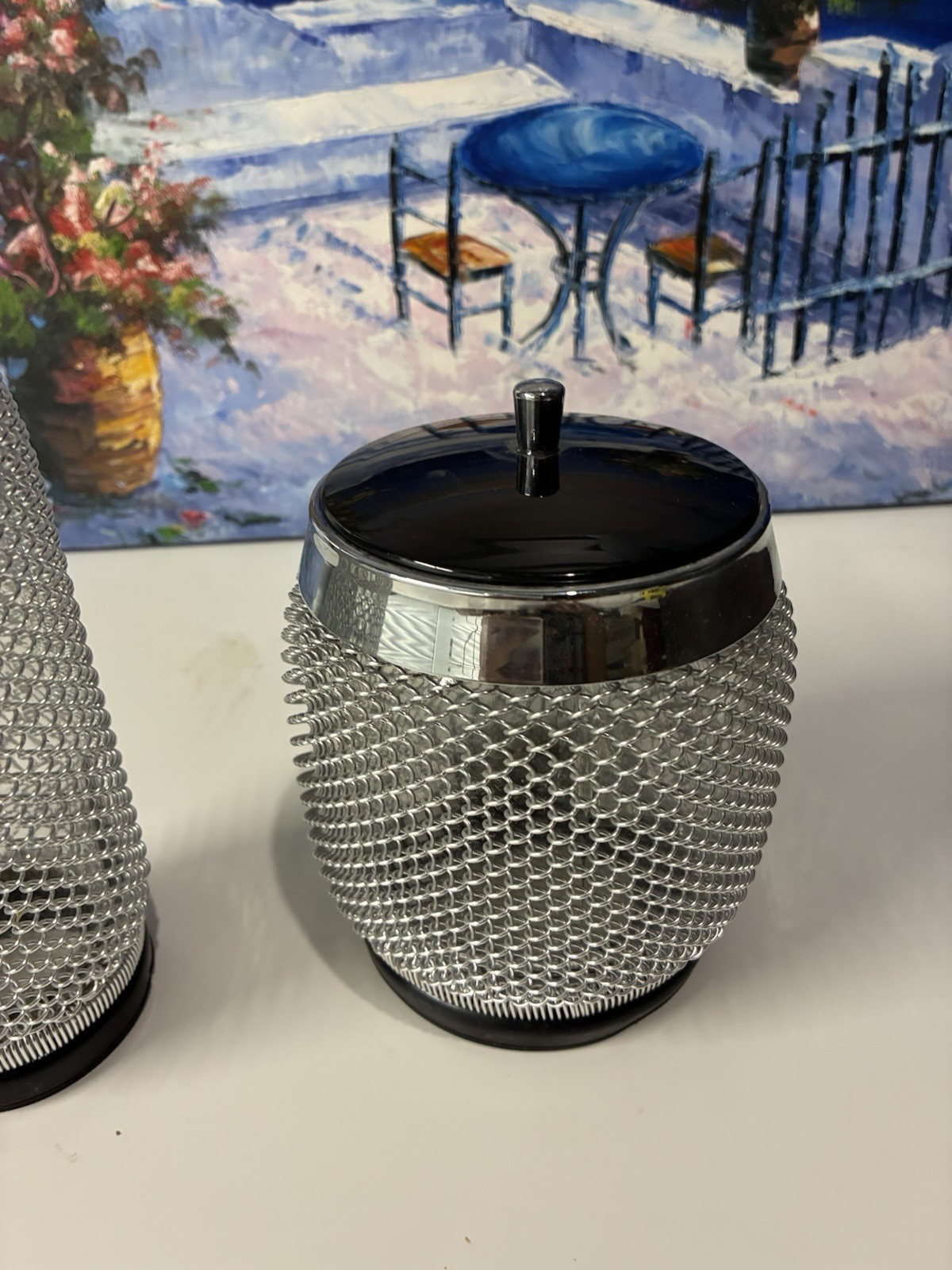 Shaker, Ice Holder Glass Metal Mesh VINTAGE BAR PUB