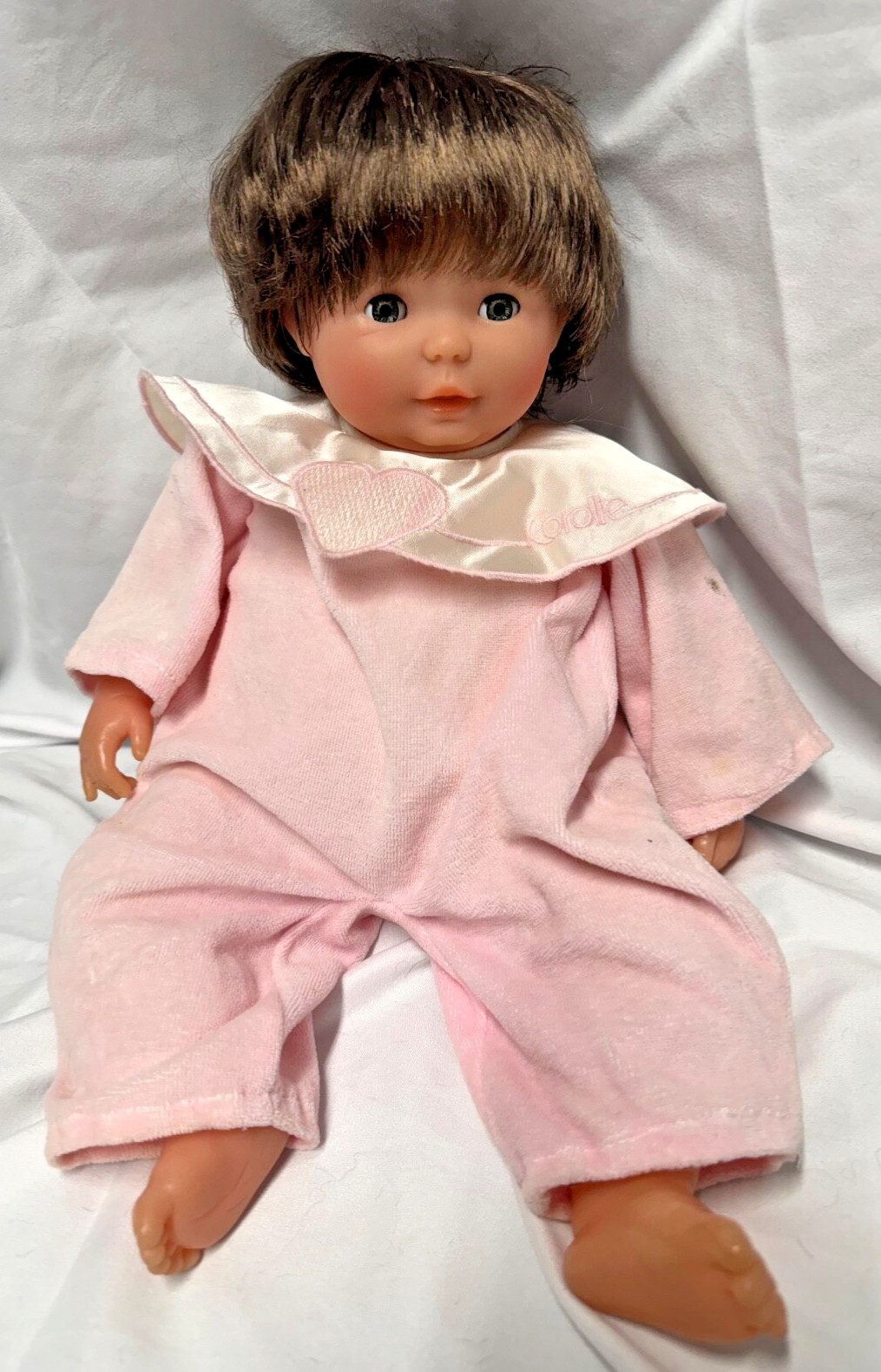 13″ Soft Body Baby Doll with Brown Hair