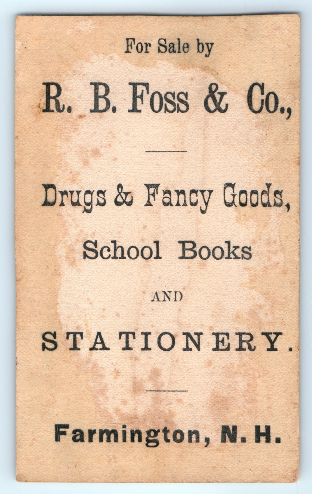 c1880s Austen’s Forest Flower Cologne Trade Card Oswego NY Farmington NH Cherub