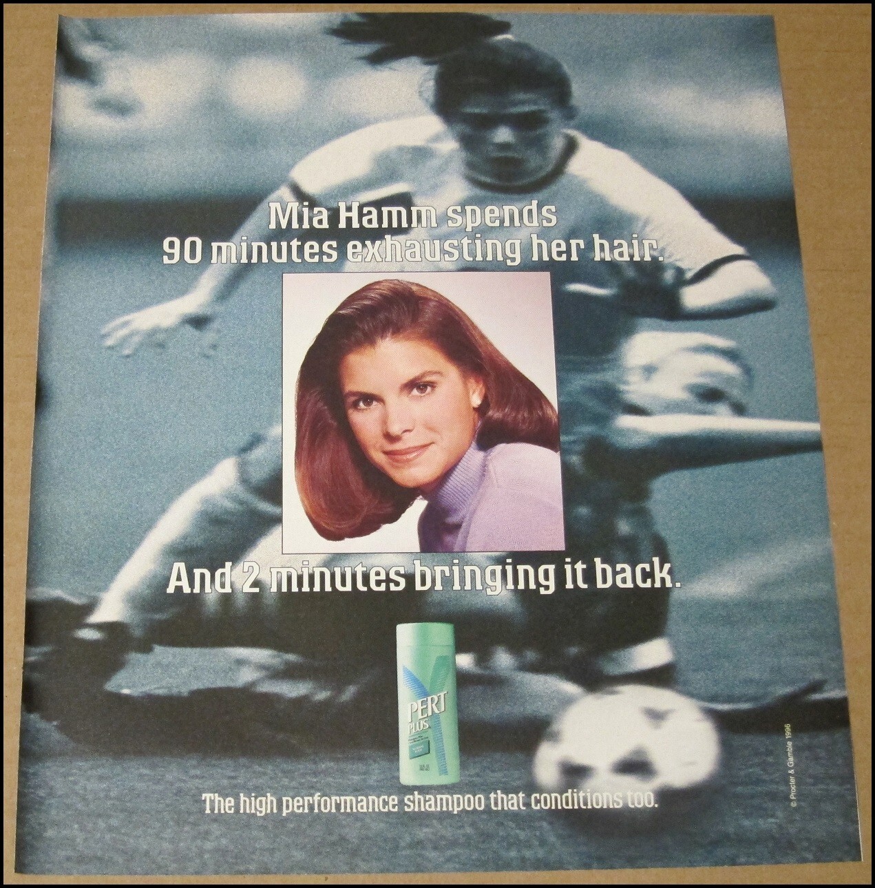 1996 Mia Hamm Pert Plus Shampoo Print Ad Advertisement USA Women’s Soccer