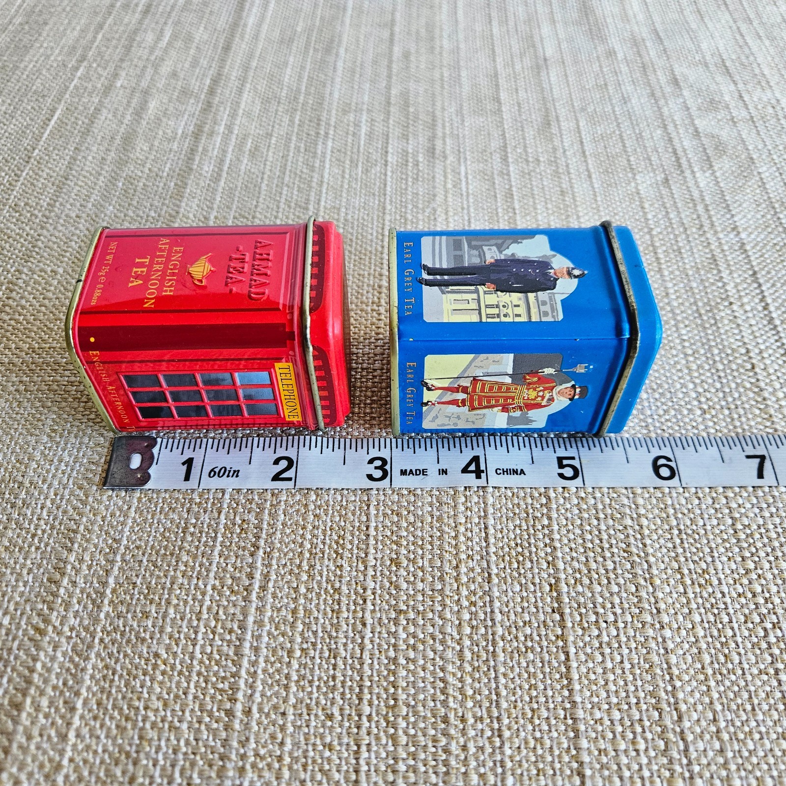 Mini Tea Tin Set London Telephone Booth Ahmad Earl Grey English Afternoon Empt