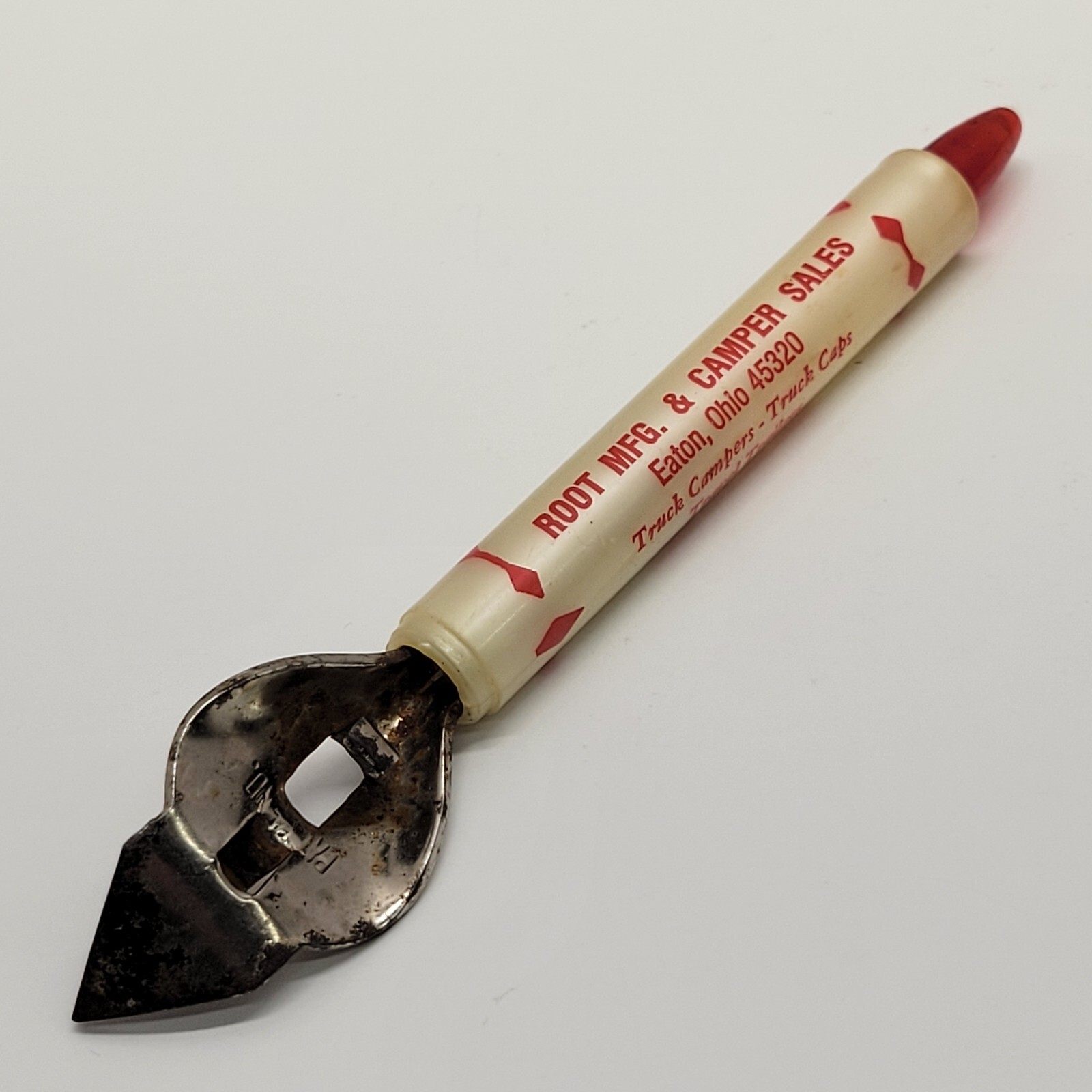 VTG Root MFG & Camper Sales Eaton Ohio Advertising Bottle / Can Opener Tool