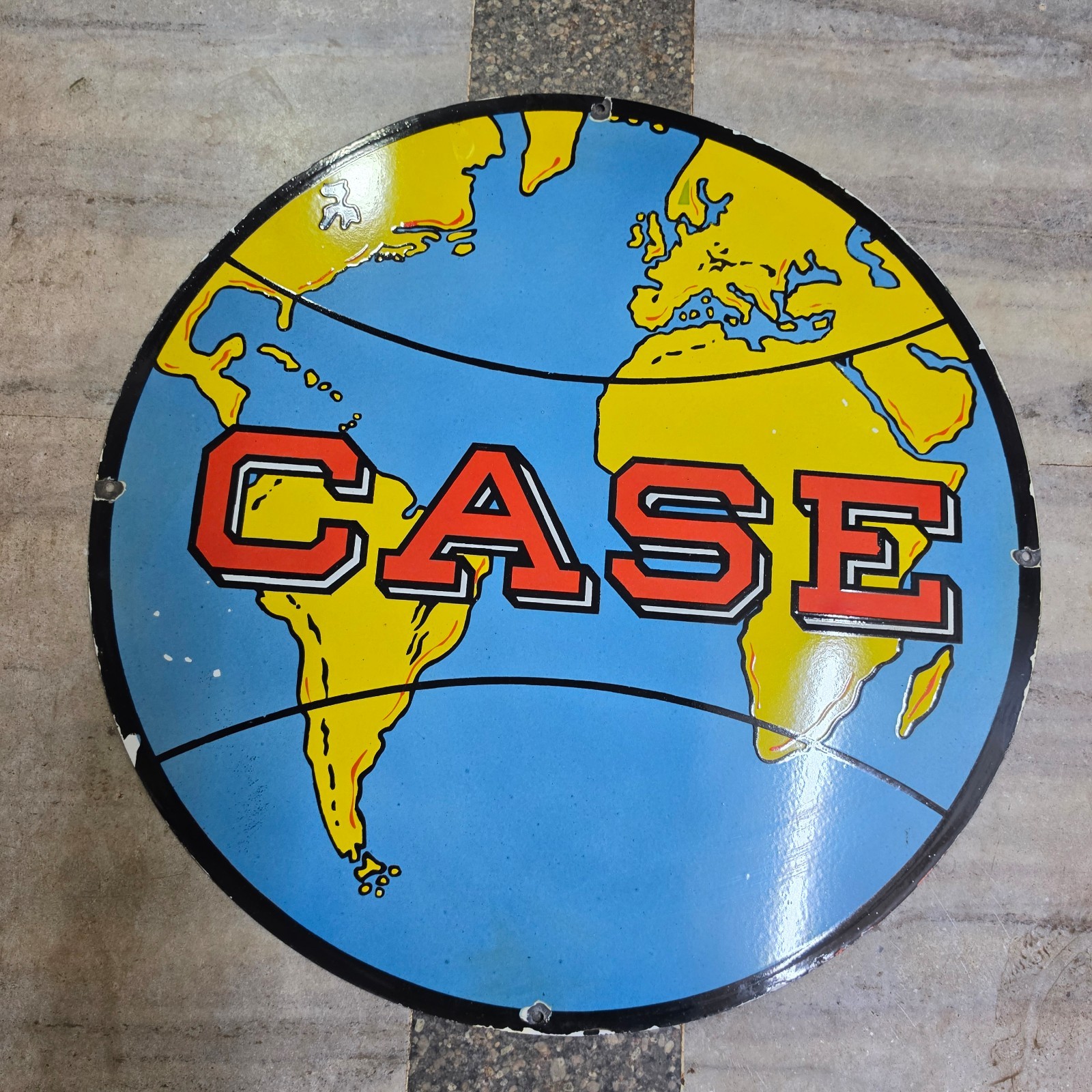 CASE PORCELAIN ENAMEL SIGN 29 X 29 INCHES