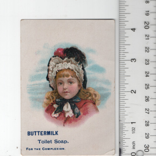 Cosmo Brand Buttermilk Toilet Soap Victorian Trade Card 3″x5″ VTC-XE156