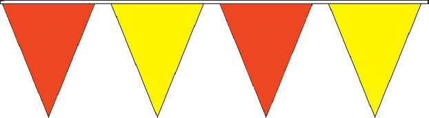 Orange & Yellow Poly Pennant String Garage Sales Parking Lot Farm 105′ Length