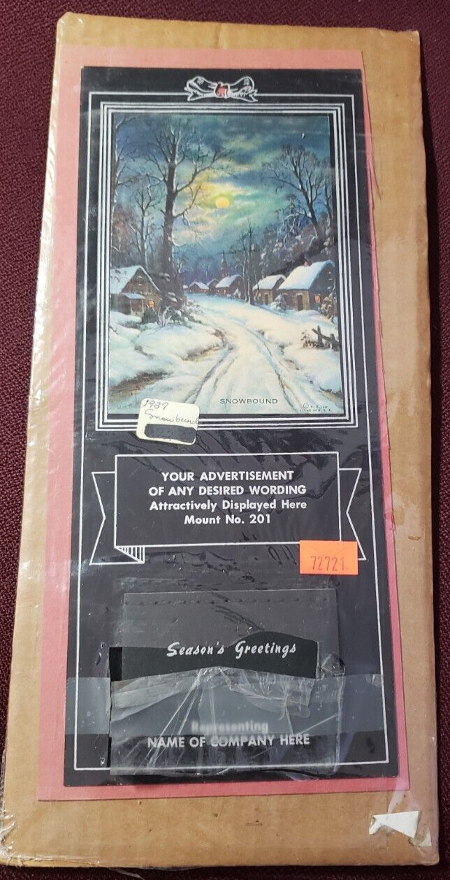 Advertising Calendar Salesman Sample Snowbound Winter Snow Scene 1958