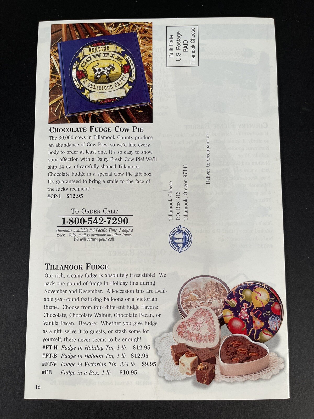 Tillamook Cheese 1997-98 Gift Catalog Oregon Promotional Marketing Dairy Product