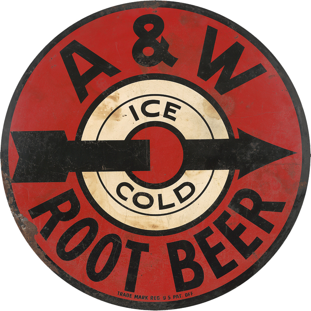 A & W ROOT BEER ADVERTISING METAL SIGN
