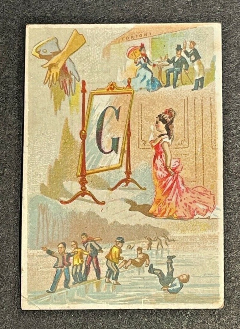 Small Vintage Victorian Trade Card – Gillis’s Silk Umbrella Depot Avon Street