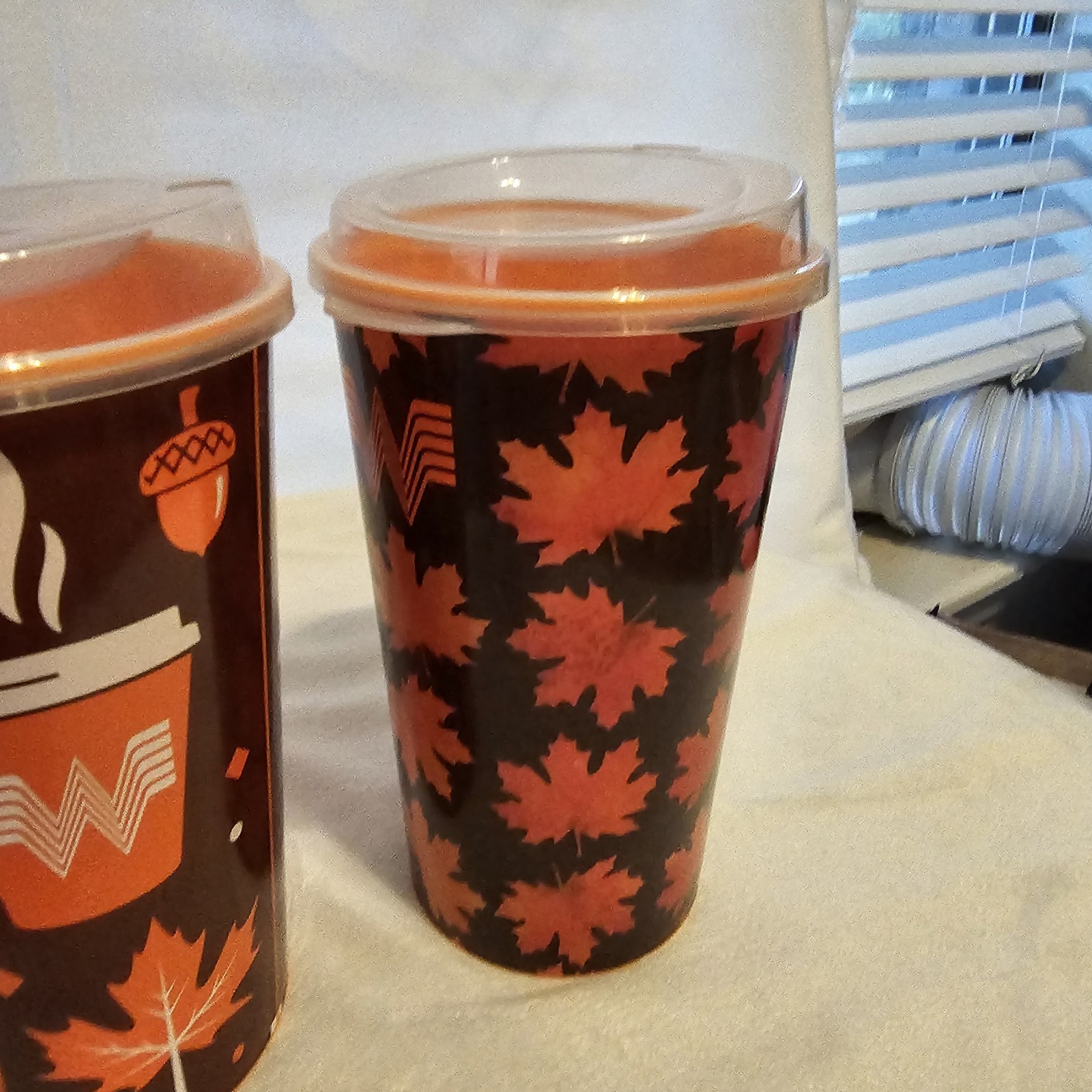 2 Whataburger 75th Anniv. Collectible Cups. Fall Leaves. Turkey Football NEW