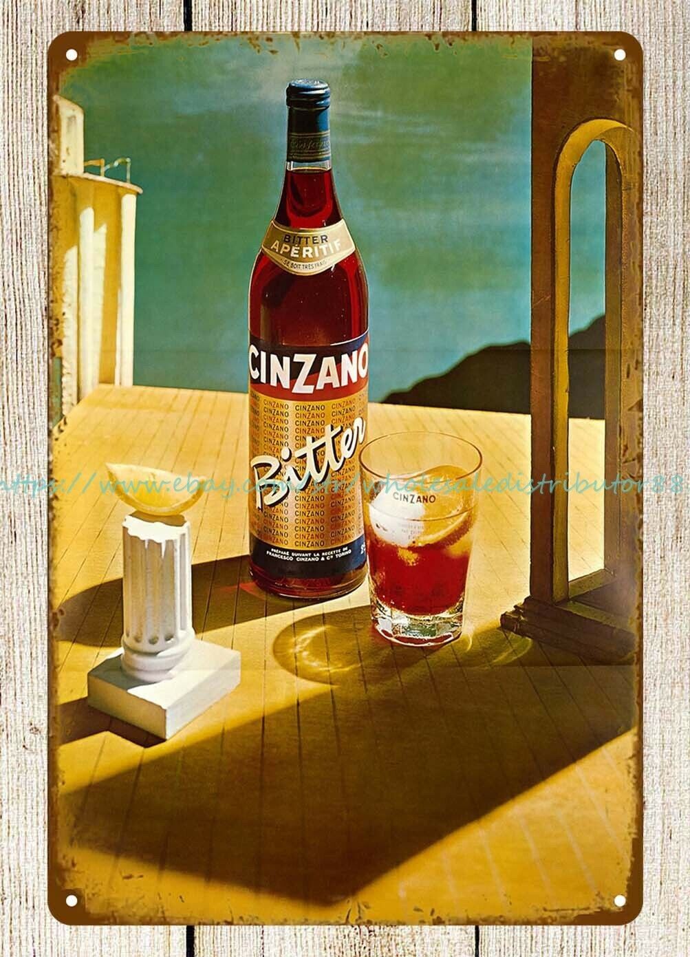 1975 beer Cinzano Bitter metal tin sign advertising metal wall art