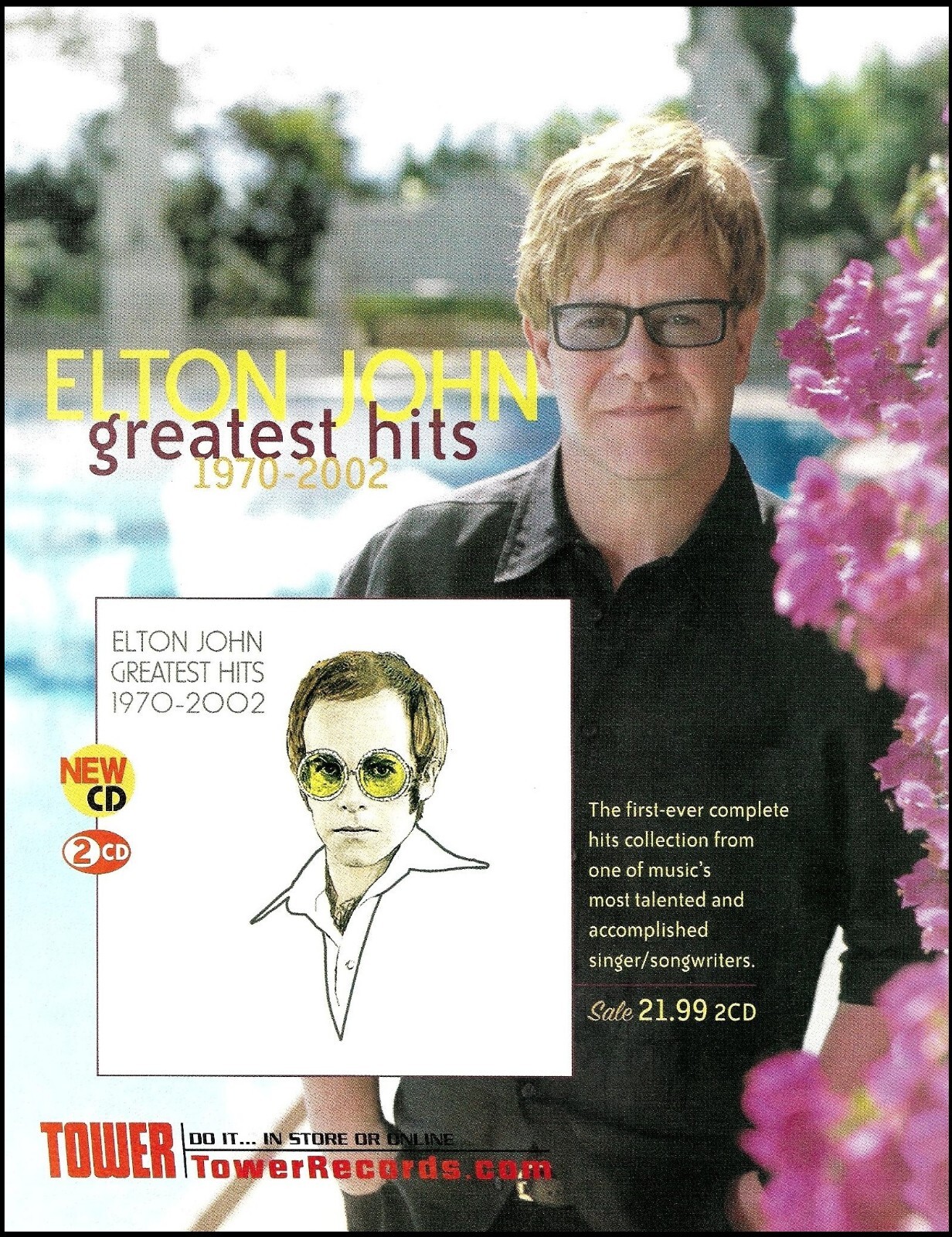 Elton John Greatest Hits 1970-2002 Tower Records advertisement 2020 ad print